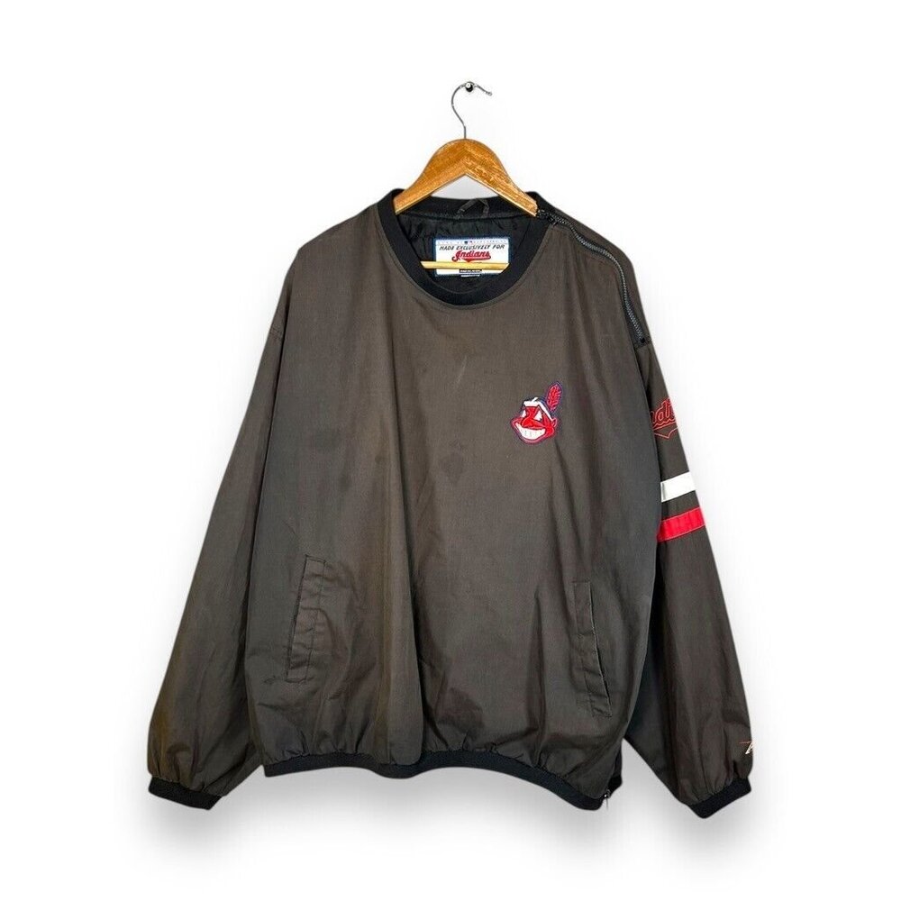 Vintage 90s Cleveland Indians MLB Pullover Light Windbreaker Jacket Size XL
